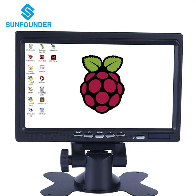 

SunFounder 7" HD 1024*600 TFT LCD Screen Display AV/VGA/HDMI Monitor Built-in Speaker for Raspberry Pi 3 Model B+ 3B 2B B+ A+
