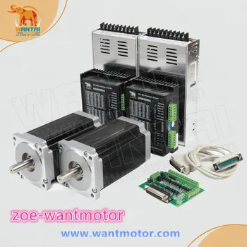 

Good CNC kit!USA is free!Wantai 2Axis Nema34 Stepper Motor 85BYGH450C-060 1600oz-in 151mm 6A +Driver DQ860MA 7.8A 80V 256Micro