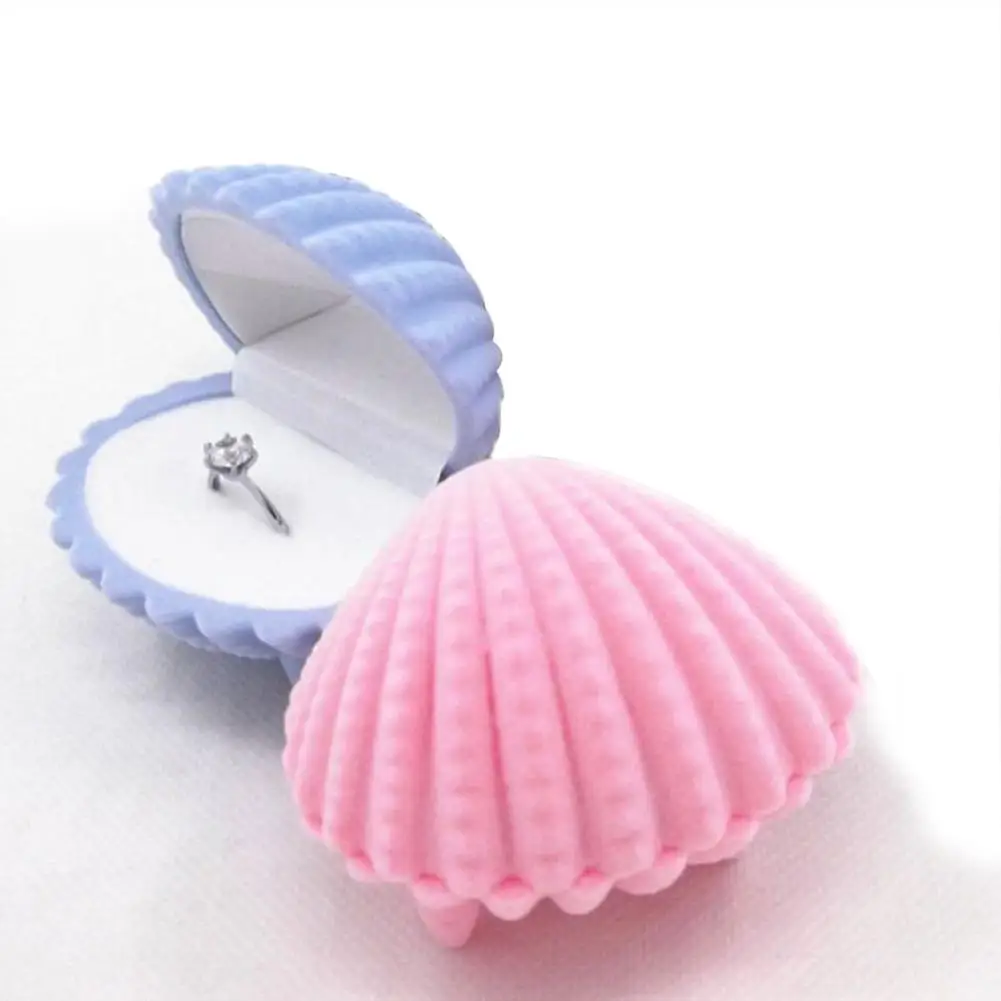 

Hot Women Shell Shape Jewelry Display Gift Box Case for Necklace Earrings Ring Gift 2019