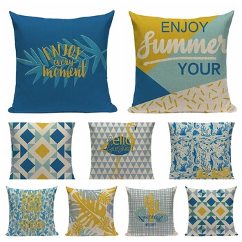 

Morandi Abstract Geometry Printed Pillowcase Fresh Thin Linen Cushion Decorative Pillow Home Decor Sofa Throw Pillows 45*45cm