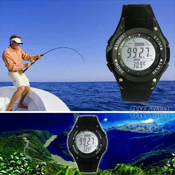 

Multi function Digital sunroad FX704A Gray Digital Fishing Barometer Waterproof Wrist Watch Thermometer Altimeter MDM05-S2223