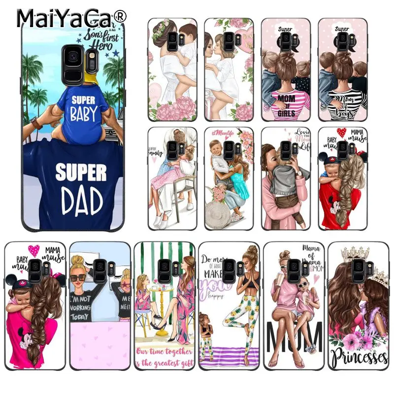 MaiYaCa Красивая мама дочь сын высокое качество чехол для телефона Samsung S9 plus S5 S6 S6edge