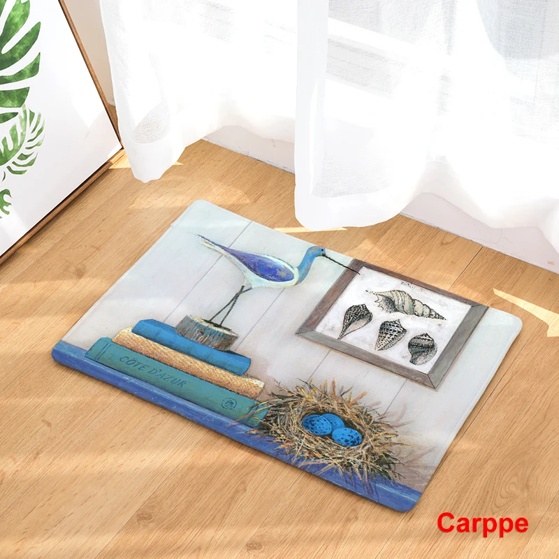 The Mediterranean Style Furnishings Print Carpets Anti-slip Floor Mat Outdoor Rugs Scenery Front Door Mats | Дом и сад