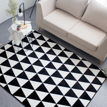 Черный и белый шаблон печати Прямоугольный Коврик, современные мягкие ползающие Коврики для спальни, противоскользящие кухонные ковры для дома