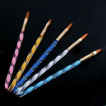 Profesyonel tırnak salonu KOLINSKY 5 boyutları 4/ 6/8/10/12 TRIO SABLE OVAL akrilik tırnak fırçaları 5 adet/takım renkli akrilik el #4-12