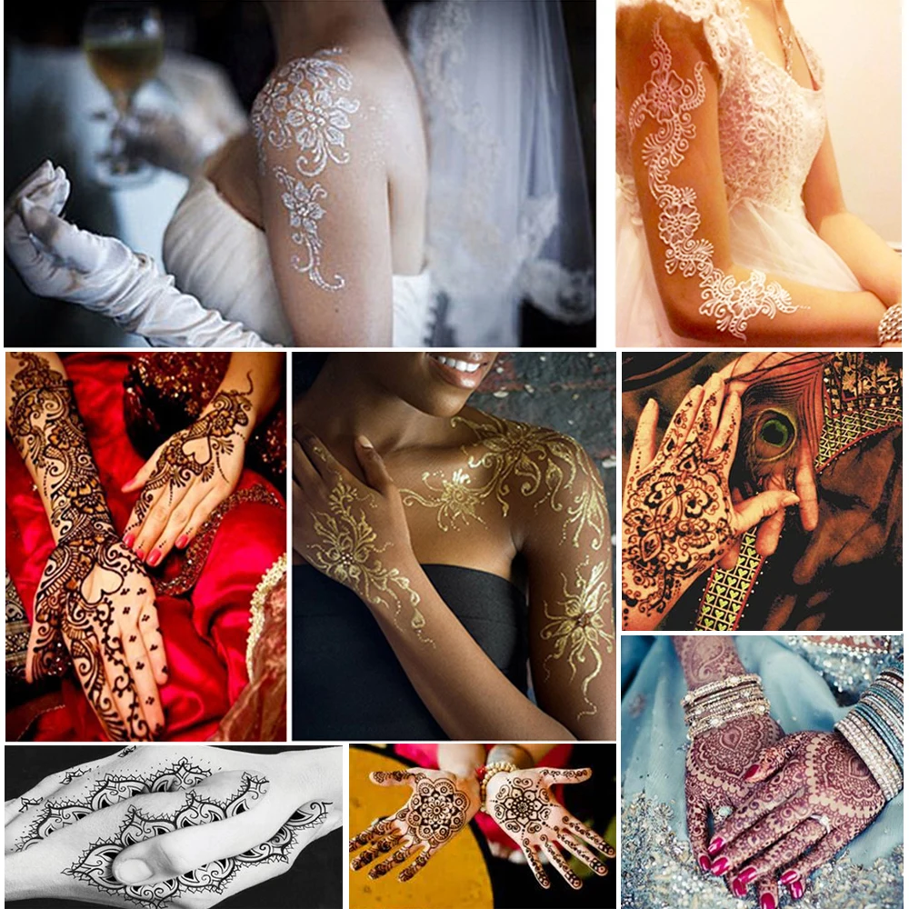 1 шт. тинт паста для хны индийская водостойкая тату Mehndi рисунок натуральные