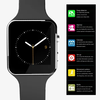 

X6 Smart Multi-Function Watch With Camera, With Micro SIM Card Slot And Camera Sleep Detector Fitness Tracker Sports Watch