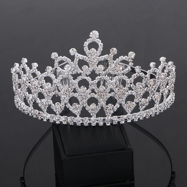 Belle Beau Girl Princess Tiara, Girl Crown, Sparkling Rhinestone Tiara Comb Crown, Princess Tiara Set (12)