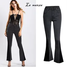 Большие размеры сексуальные винтажные повседневные джинсы для мамы для женщин джинсовые расклешенные рваные джинсы для женщин Лоскутные