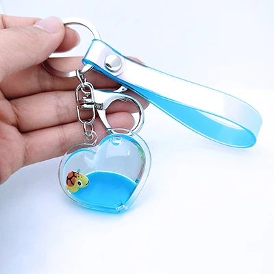 moving liquid keychain