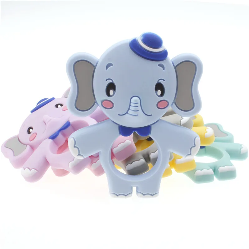 Éléphant dentition Silicone bébé mignon pendentif 10 pièces sans Bpa soins dentaires collier accessoires Silicone bébé jouets de dentition (lot de 10)