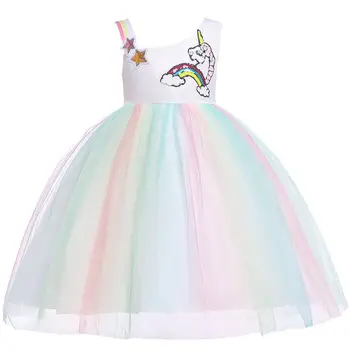 

Baby Girls Dresses for Kids Fancy Unicorn Tulle Dress Summer Flower Dress Girls Birthday Wedding Party Prom Vestido Unicornio