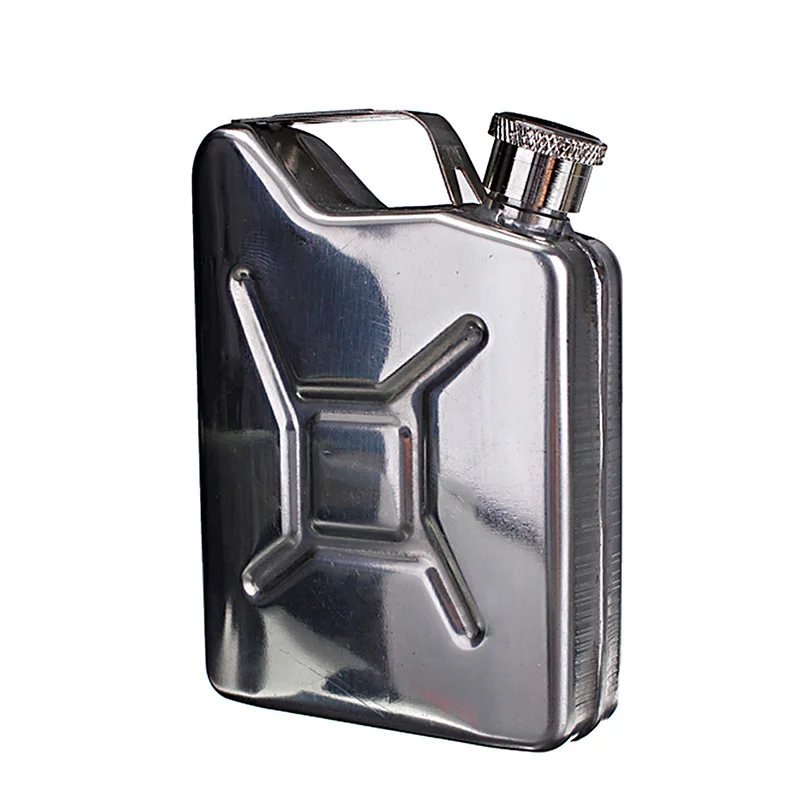 Portable Flagon Stainless Steel Jerry Can Hip Flask 5 oz Steel Fuel