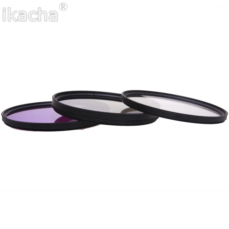 Набор фильтров UV CPL FLD 55 мм + Цветочная бленда крышка для переднего объектива Canon