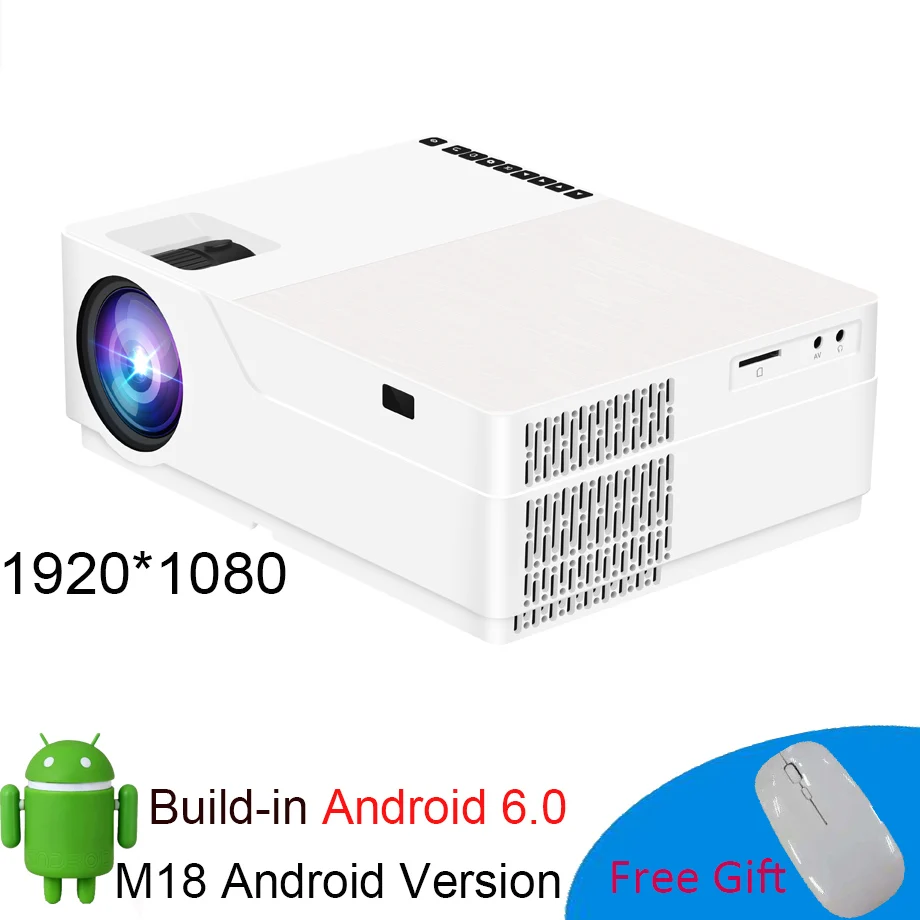 SmartIdea M18 Native 1920x1080 Full HD Projector LED 3D Home Cinema Proyector 5500lumens Android Video game LCD 1080P Beamer smartphone projector Projectors