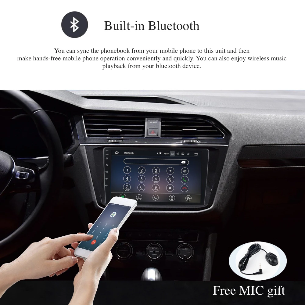 Автомагнитола 2 Din на Android 10 с GPS Navi для Golf Tiguan атлас поло Passat 2018 2019 PX6 DSP IPS HDMI 4 Гб + 64