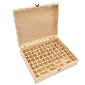 

YHYS Essential Oils Wooden Box 74 Hole Detachable Bottle SPA YOGA Club Aromatherapy Natural Pine Wood Without Paint
