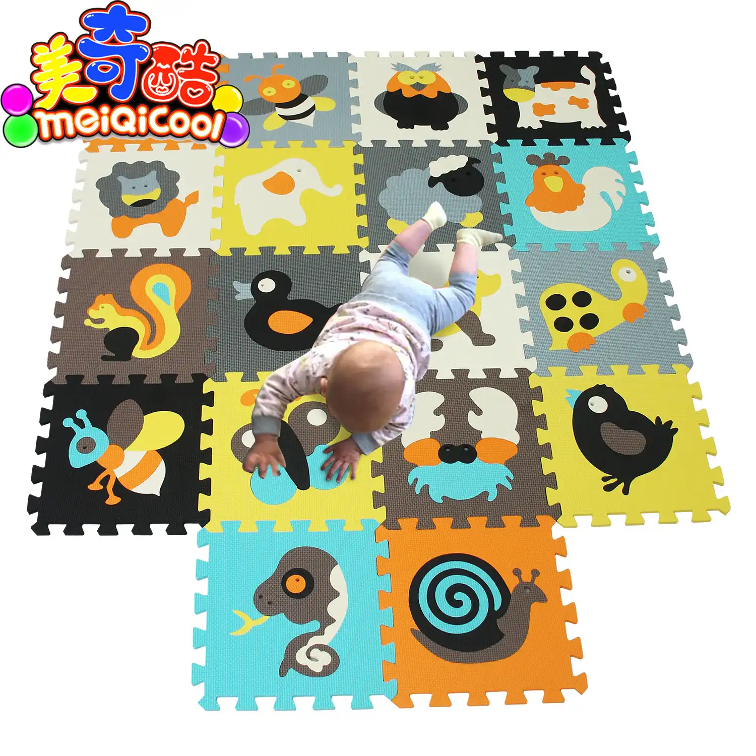 animal foam play mat