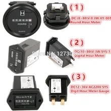 1Pc DC 8~80V Hour Meter Car Engine Mechanical Round Hour Meter Counter Timer/Digit Hour Meter Gauge For Motor ATV Car-styling