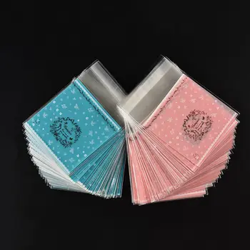 

Pink Self Adhesive DIY Merry Christmas Gifts Bags Jewelry Cookie Candy Package Packing Bag 100 Pcs