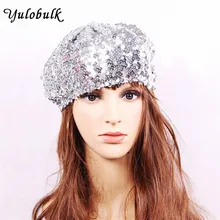 Женский модный беретик с блестками в виде Русалочки Дамская