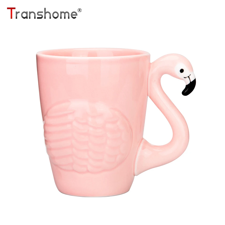 Transhome кружка с фламинго креативная кофейная чашка дорожная керамические чашки