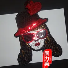 2 шт., большой размер, нашивка с пайетками на заказ, женские нашивки на лицо, Красивая повязка на голову для девочки, женская головка, железная матерчатая заплата