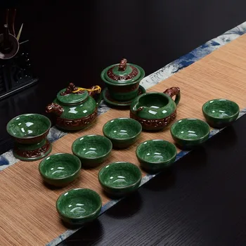 

New Taiwan ice crack glaze ceramic kung fu tea set to open crack specials your kiln handicraft single tea set