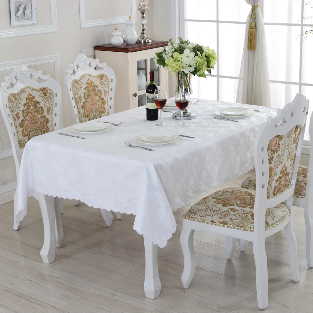 2016 New Waterproof Oilproof Table Cloth High Quality Pure White