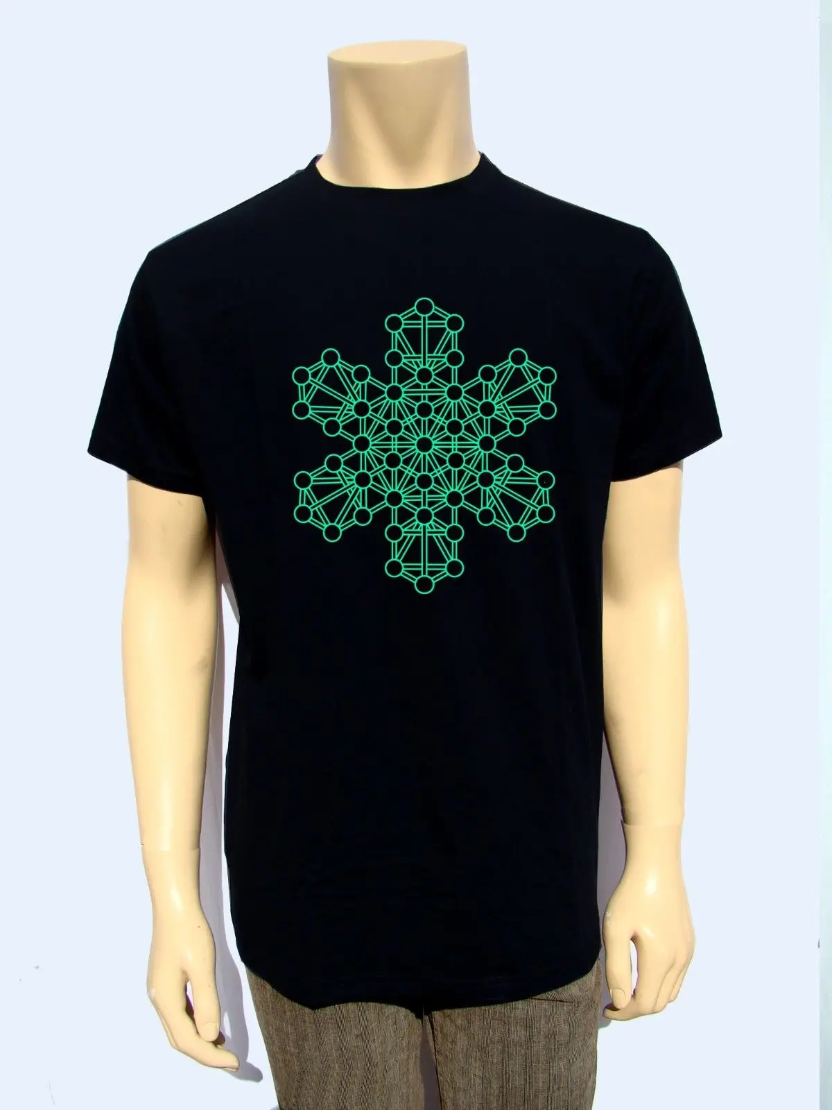 Mens Printed T Shirt Psytrance Mandala kabbalah Sacred geometry Tree of life Cool Casual pride t shirt men Unisex Fashion |