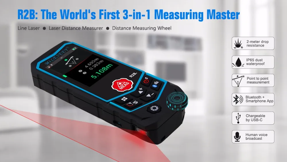 Entfernungsmesser Rad : Mileseey laser abstand meter r2b entfernungsmesser band