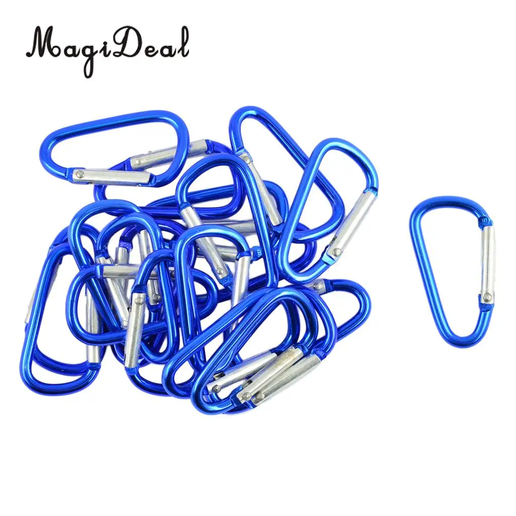 MagiDeal 20pcs Mini Climbing Carabiner Buckle Snap Spring Clip Hook Keychain for Travell Rafting Boating Bag Outsoor Hiking Acce