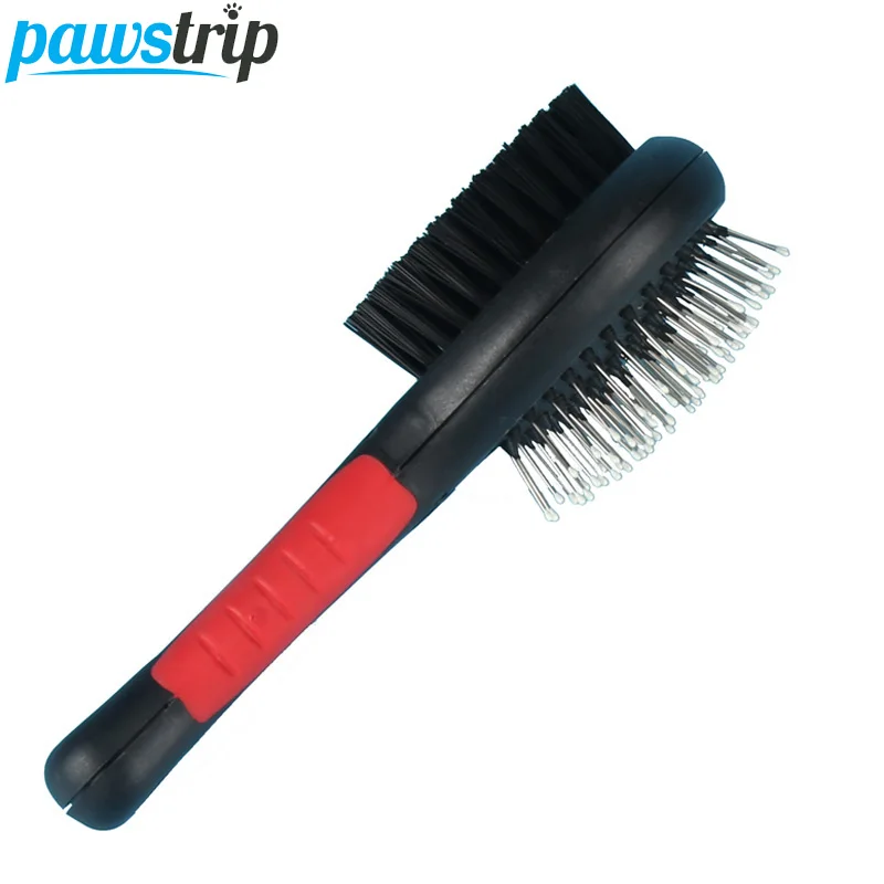 1PC Double Faced font b Pet b font Dog Comb Long Hair Brush Plastic Handle Puppy