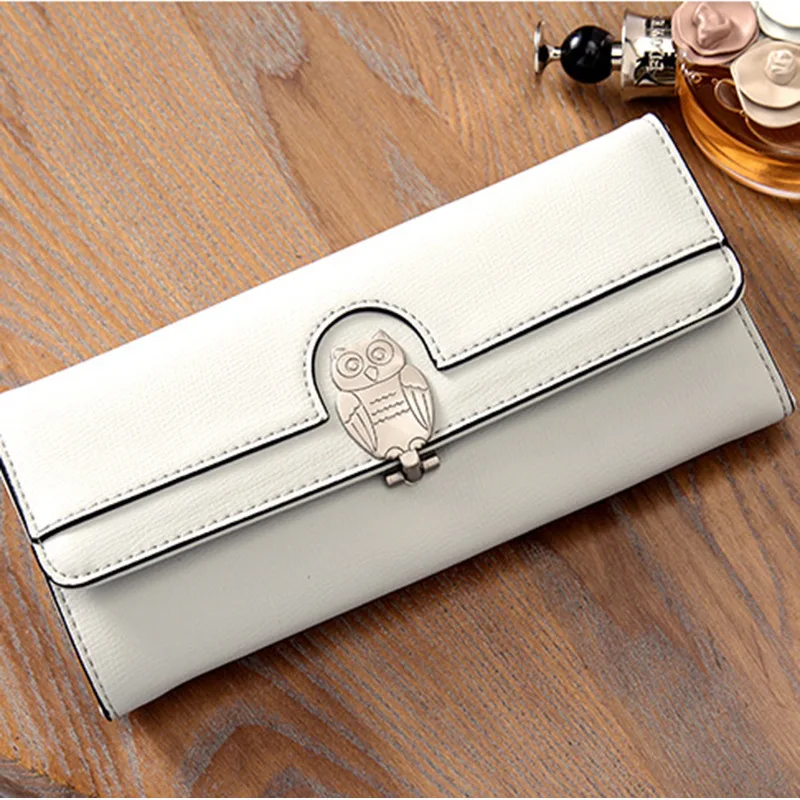 

YOUYOU MOUSE Small Fresh Lovely Owl Women Wallet Students 2 Fold Solid Ladies Purse Long PU Lether Fashion Card Holder Wallet
