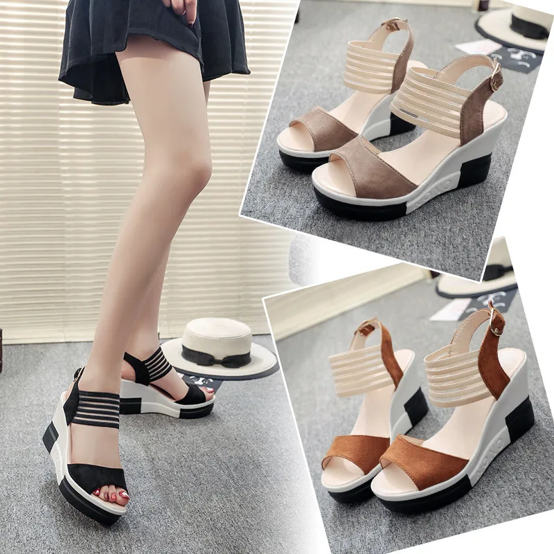 Gladiator Wedge Sandals For Women 2019 High Heel Platform Sandals Casual Women Shoes Summer Beach Sandals Ladies Chunky Sandals
