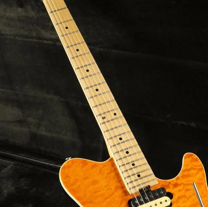 Высококачественная электрическая гитара musicman из янтарного стеганного клена