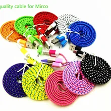 1000 шт./лот Плетеный Провода Лапша плоский кабель Micro USB 1 м/3ft Синхронизация нейлон тканые V8 Зарядное устройство кабель для samsung Galaxy S7 S6 S5 S4