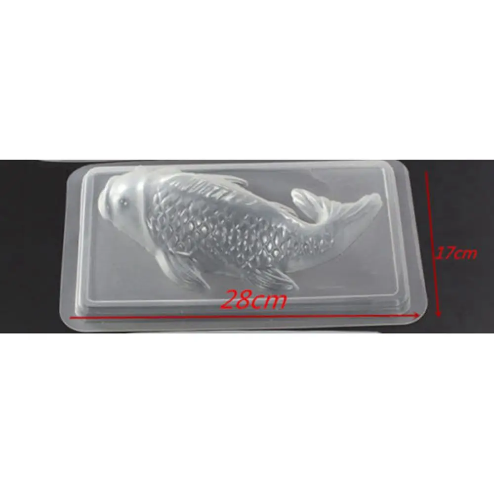 3D Koi форма рыбы пластиковый торт шоколадное желе Sugarcraft форма для риса DIY украшения торта формы выпечки декоратор инструмента - Цвет: Size M