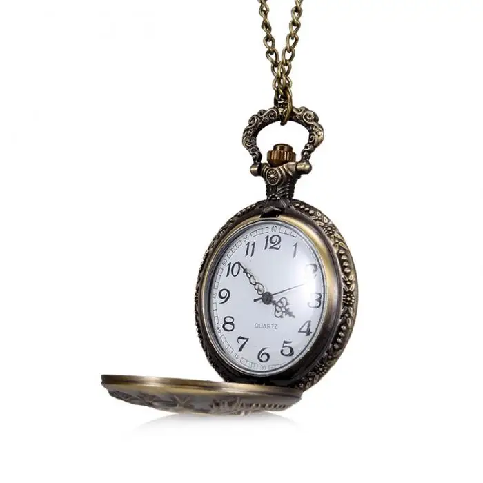 1 шт. для мужчин женщин кварцевые карманные часы звезда Оливковая ветвь резные чехол с цепочкой KQS8