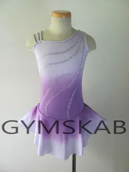 

2018 Elegant Figure Skating Dress Women's Girl's Customized Ice Skating Dress Sleeveless Gymnastics Costume 8060