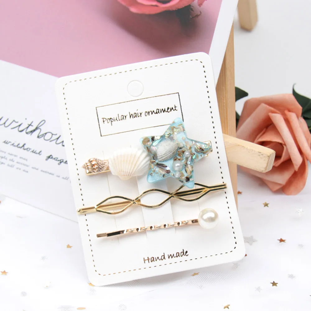 

ncmama 3Pcs/set Fashion Shell Hair Clips for Women Korean Hairpins Set Cute Hairgrips for Girls Women Barrettes Hair Accessories