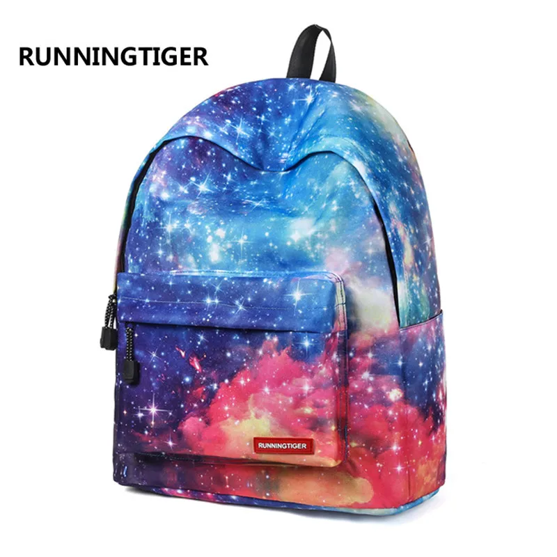 RUNNINGTIGER 2018 новые детские школьные ранцы Galaxy/Universe/рюкзак с космическим принтом для