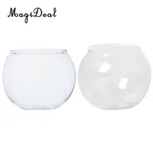 2 шт круглые прозрачные стеклянные цветочные вазы аквариум шар чаша цветок плантатор Террариум DIY Мини декорации Террариум дисплей контейнер