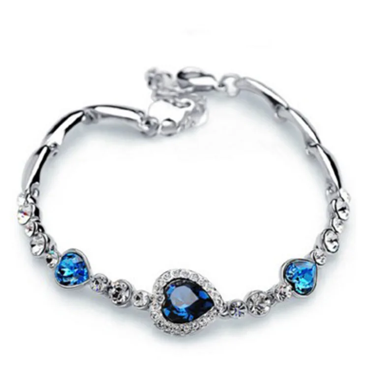 

Sea heart alloy zircon heart crystal bracelet and foreign hot style fashion bracelet
