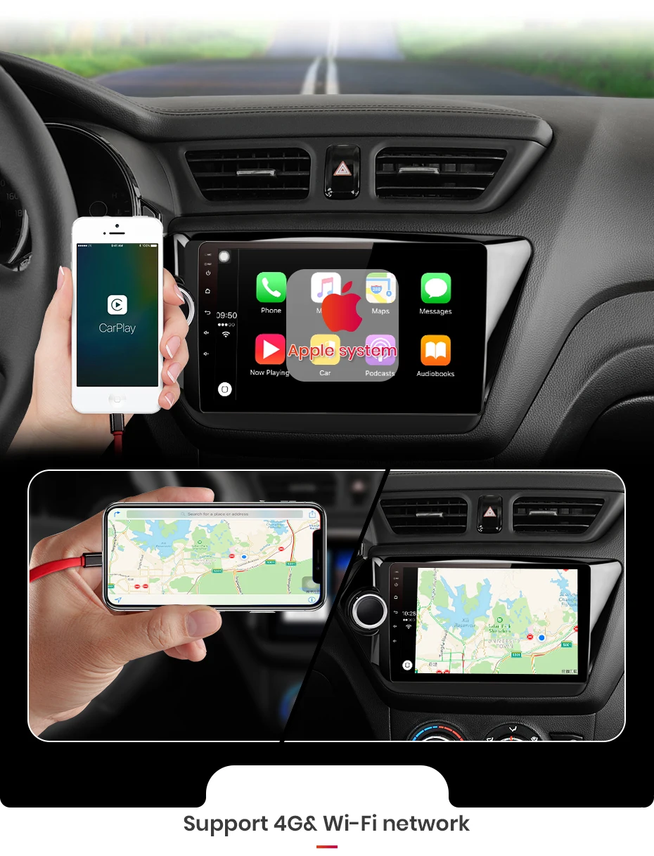 Clearance AWESAFE 2 Din 4G+64G CarPlay DSP Android 8.1 Car Multimedia Player GPS Stereo Audio Rear view camera For KIA RIO 3 2016 no DVD 8