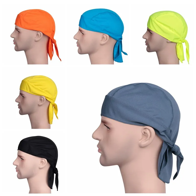 Outdoor Quick Dry Solid Cycling Cap Handsome Headscarf Headband Summer Men Running Riding Bandana Ciclismo Pirate Hat Hood