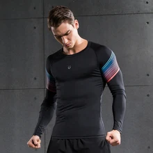 Men’s Compression Shirts O-Neck Camouflage Long Sleeve Breathable Bodybuilding Base Layer Tights Cycling Running T-shirt