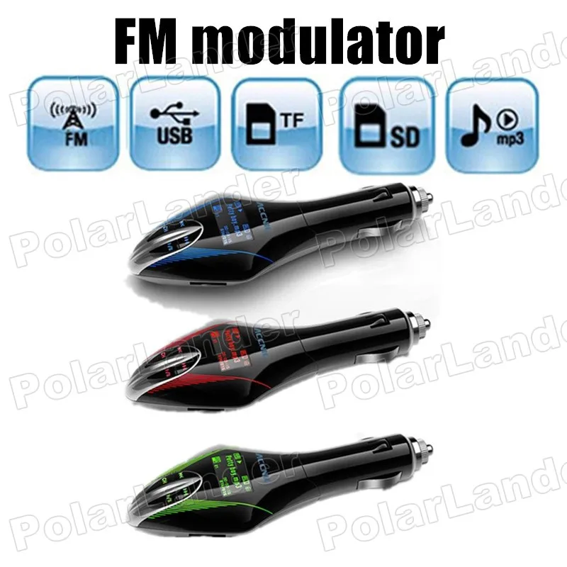 Беспроводной fm-передатчик с автомобильным зарядным адаптером Многоязычный ЖК-экран Автомобильный комплект mp3-плеер 3 цвета для опции для TF/sd-карты