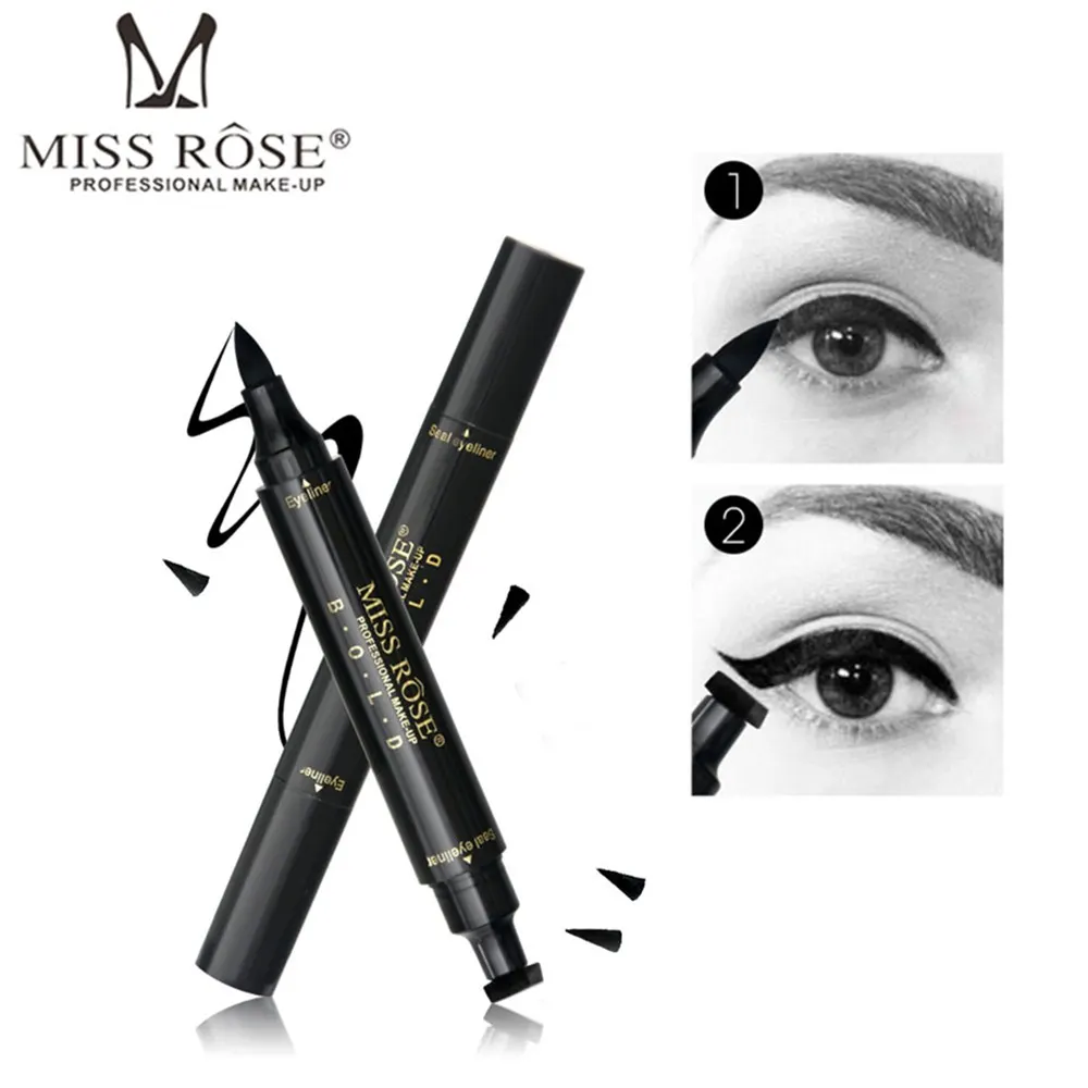 Мисс Роуз жидкая подводка для глаз Водонепроницаемый Black Eye Liner Pencil Долгое легко носить Для женщин Красота подводка для глаз инструмент