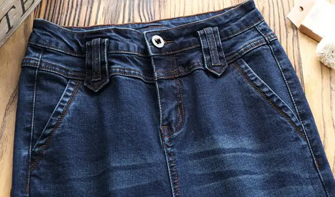 Расклешенные брюки для женщин размера плюс, джинсы из денима, повседневные, смесь хлопка, весна-осень, полная длина, новая мода, стройнящие брюки hdl0802